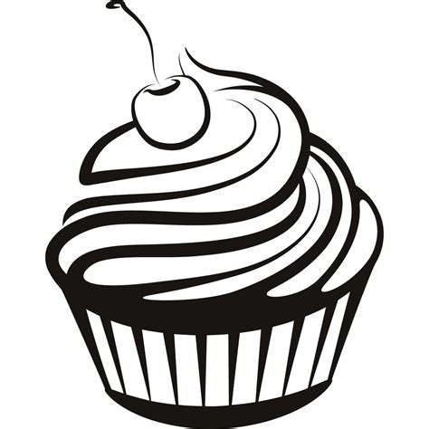 Cupcake Black And White Cupcake Drawings And Cupcakes Clipart