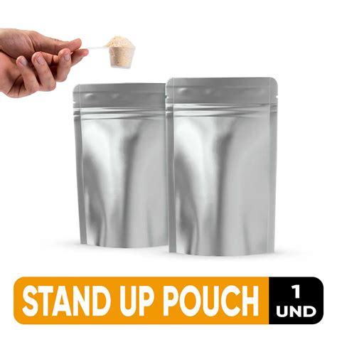 Saco Zip Lock Stand Up Pouch Metalizado X Cm Und