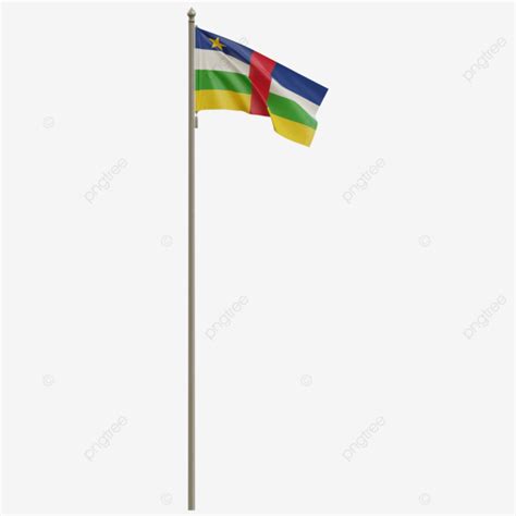 Bandera De La Rep Blica Centroafricana Con Poste Png Ondear La