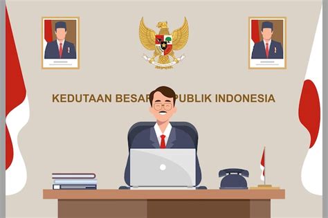 Premium Vector Embassy Of The Republic Of Indonesia