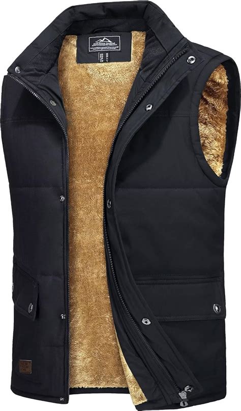 Magcomsen Mens Winter Vest Outerwear Fleece Lined Outdoor Vest Warm Sleeveless Jacket At Amazon