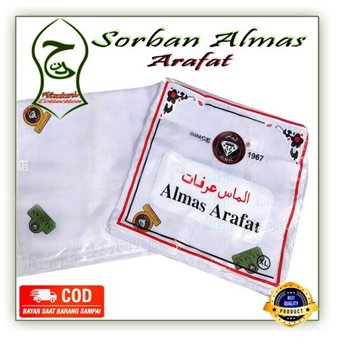 Jual Sorban Almas Arafat Hitam Polos Persegi Surban Semagh Imamah Shawl