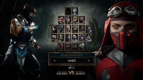 Mortal Kombat Sub Zero Vs Skarlet Hard Youtube