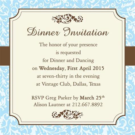 Formal Dinner Party Invitation Wording Dinner Invitation Template