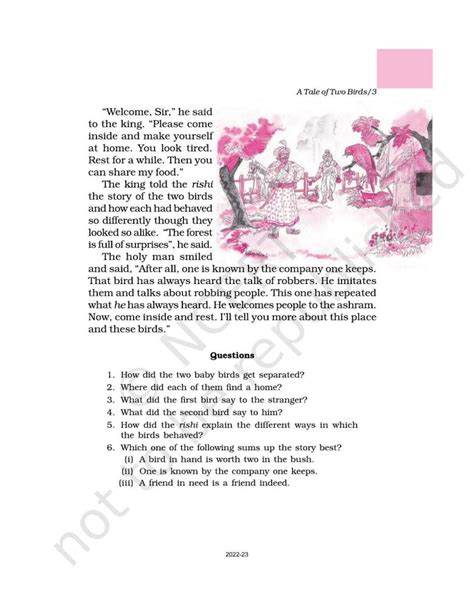 Ncert Book For Class 6 English A Pact With The Sun Chapter 1 A Tale Of Two Birds Indcareer