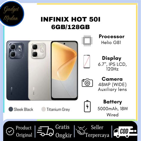 Jual INFINIX HOT 50I RAM 6GB 128GB BERGARANSI RESMI NASIONAL Shopee Indonesia