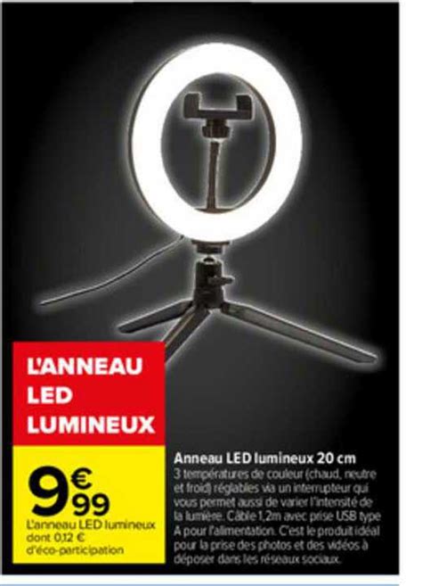 Promo Anneau Led Lumineux Cm Chez Carrefour Icatalogue Fr