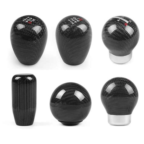 Jdm Real Carbon Fiber Gear Shift Knob Speed Round Ball Shape Manual