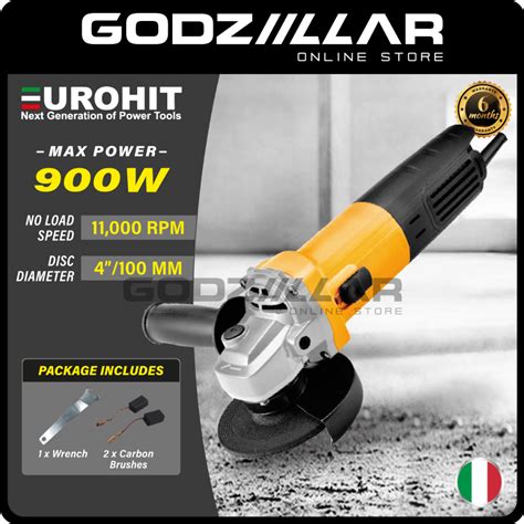 Eurohit Angle Grinder 900W Mesin Canai Potong Besi AC 900AG