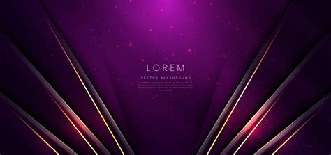 Abstract Elegant Purple Background With Golden Line And Lighting Effect