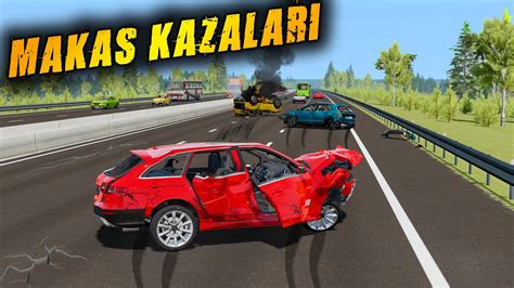 MAKAS ATARKEN KAZA YAPTIM AUDİ A4 ARAÇ PERT BeamNG drive YouTube