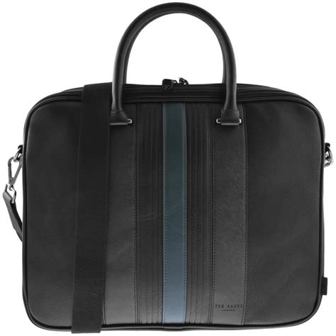 Ted Baker Nevver Striped Document Bag Black Mainline Menswear