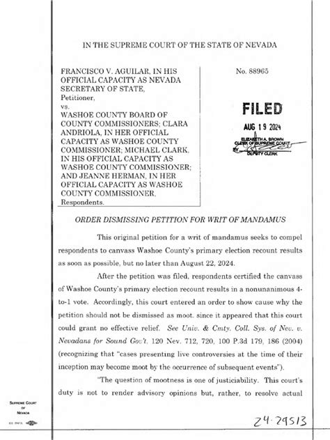 Nevada Supreme Court Declines To Hear Election Certification Case Pdf