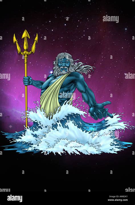 Poseidon In The Sea In A Rage Stock Photo Alamy