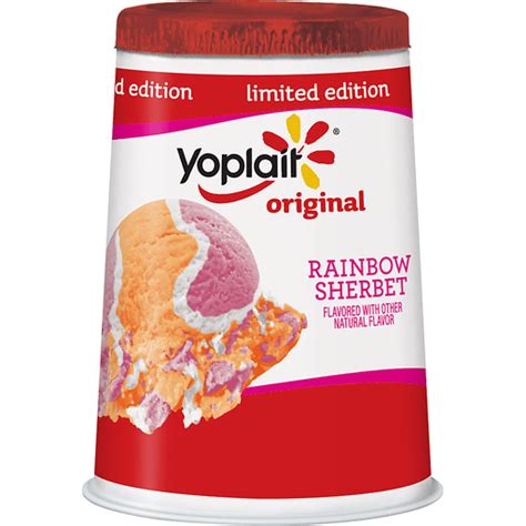 Yoplait Original Low Fat Yogurt Rainbow Sherbet Low Fat Nonfat