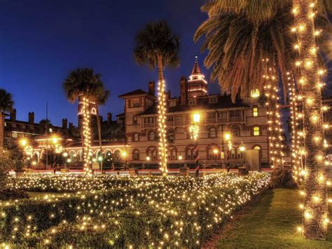 Downtown St Augustine Florida Becomes Bright During The Citys Annual