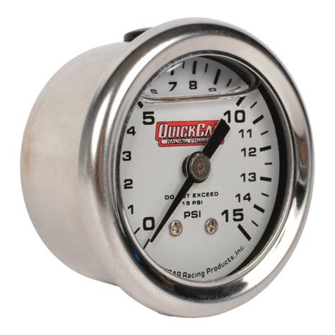 Quickcar Racing Mini Fuel Pressure Gauge Liquid Filled Joes Racing Products