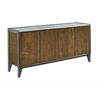 The Sideboard Is Made From Wood And Metal