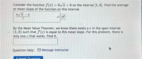 Solved Consider The Function F X 6x 6 On The Interval