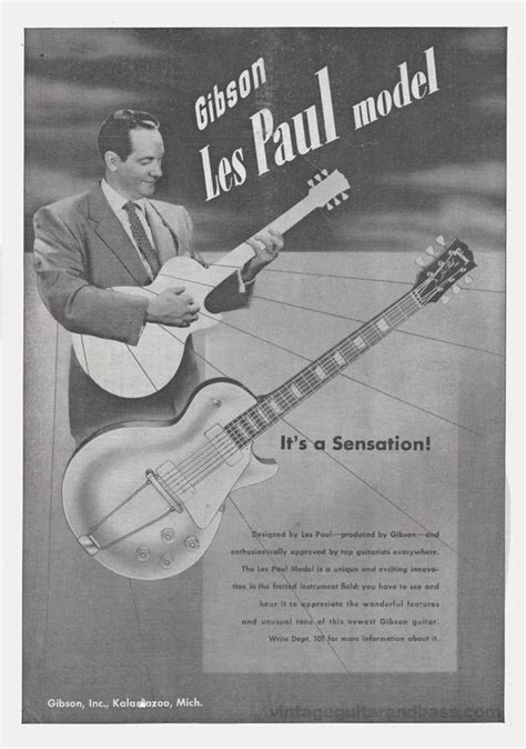 Gibson Les Paul Model Gibson Advertisement 1953 Vintage Guitar