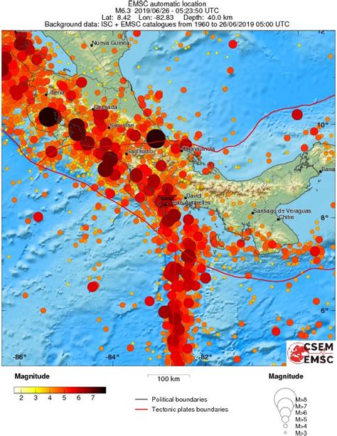 Shallow M Earthquake Hits Panama Costa Rica Border Region The