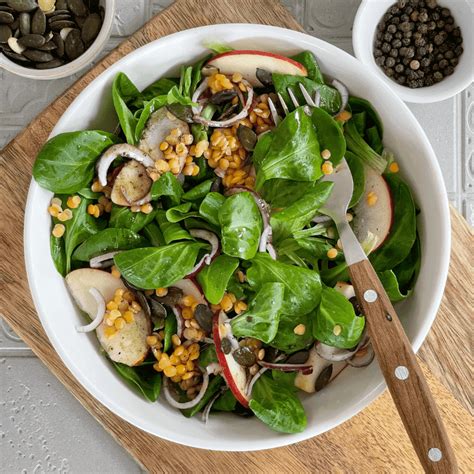 Feldsalat Mit Roten Linsen Und Apfel I Rezept