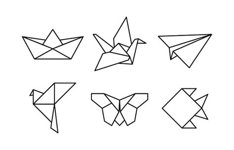 Premium Vector Origami Icon Set