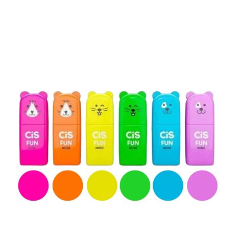 Marca Texto Fun Mini Cores Neon Cis Papelaria Helena