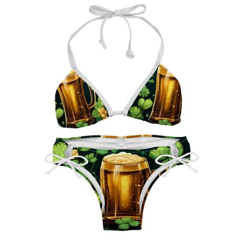 Saint Patrick S Day Detachable Sponge Adjustable Strap Bikini Set Two Pack Swimsuit Swim Suit