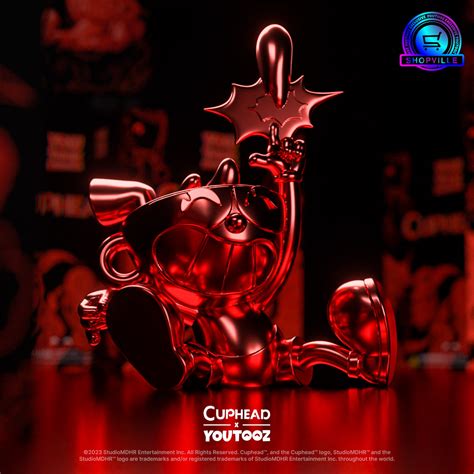 Youtooz X Shopville Cuphead Collection Cuphead Red Chrome Vinyl Fig