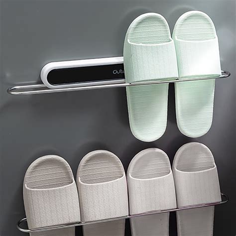 Keeplus Bathroom Slippers Rack Free Punching Wall Mounted Toilet Wall