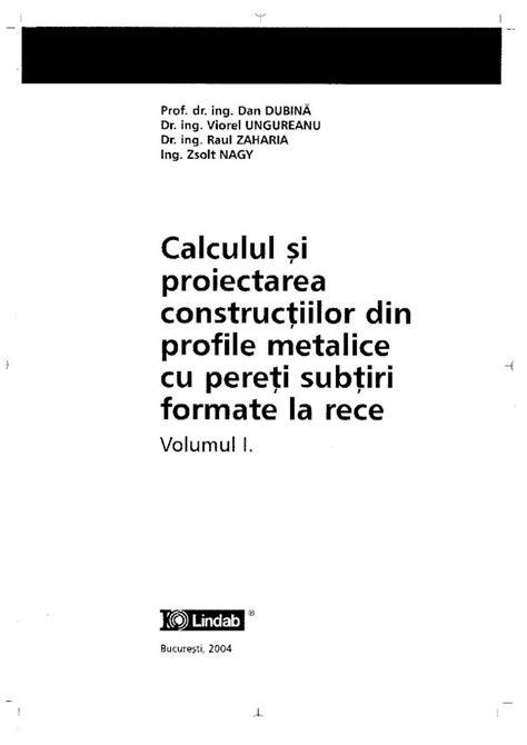 Pdf Calculul Si Proiectarea Constructiilor Din Profile Metalice Din