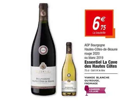 Promo Aop Bourgogne Hautes côtes de beaune Rouge 2020 Ou Blanc 2019