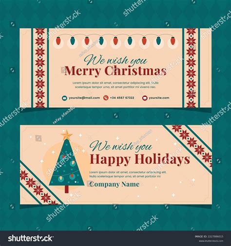 Flat Hand Draw Christmas Festive Seasonal Stock Vector Royalty Free