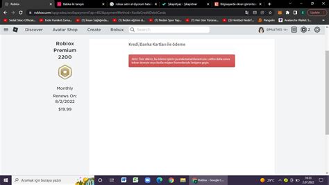 ROBLOX Roblox Robux Almak İstiyoruz Ama Hata Veriyor Şikayetvar