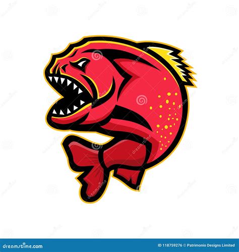 Piranha Sports Mascot Stock Vector Illustration Of Fish 118759276