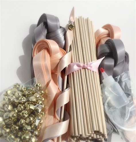 Diy Wedding Wand Kit Your Choice Of Ribbon Color Etsy