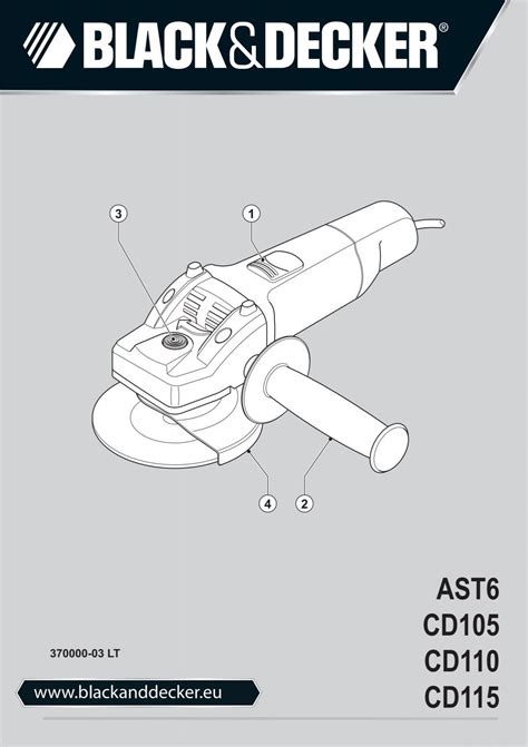 BlackandDecker Meuleuse Petit Diamètre Cd115 Type 4 Instruction