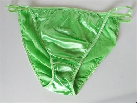 Sexy Lime Green Silky Nylon Satin String Bikini Panties Tanga Knickers EBay