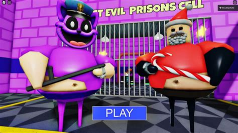 NEW CATNAP POPPY BARRY S PRISON RUN Playing As SANTA Roblox Obby