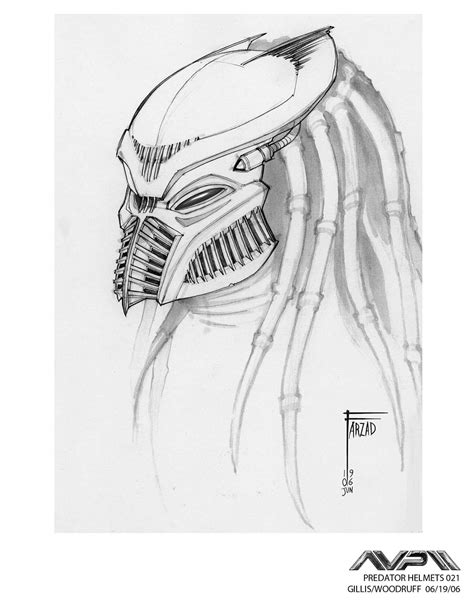 Predator Mask Drawing