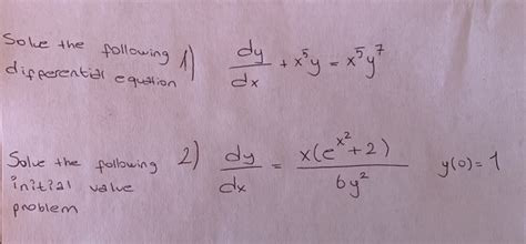 Solved Solue The Differential Equation Following 1 Dy Xy