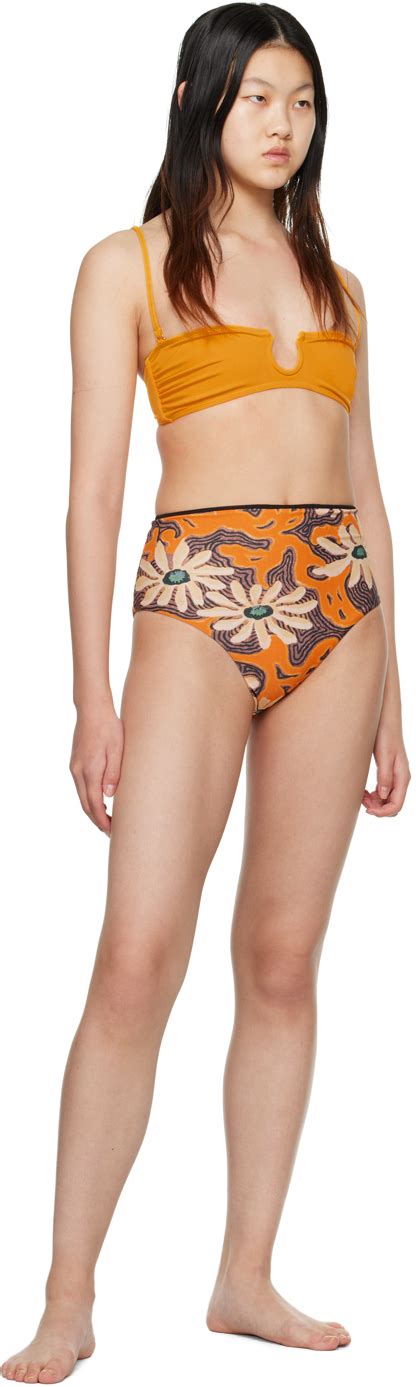 Nanushka Orange Mahy Bikini Top Nanushka