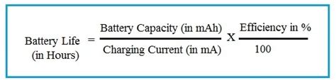 Battery Life Calculator | Battery Life Calculation formula