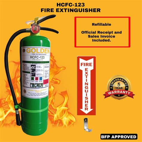 Fire Extinguisher Lbs Hcfc Green Years Warranty Refillable