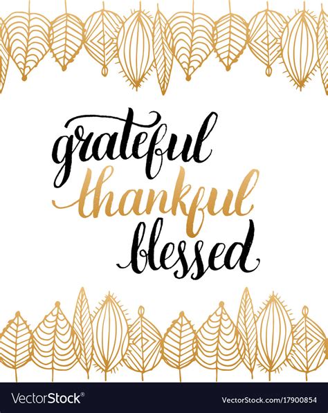 Poster With Grateful Thankful Blessed Royalty Free Vector