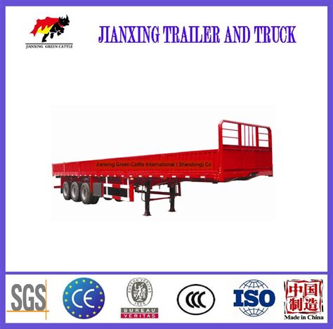 Drop Side Board Sidewall Flatbed Trailer With Side Wall Cargo Trailer