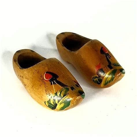 Wooden Dutch Clogs Wall Decor Hand Painted Gem