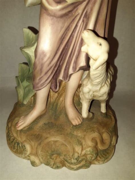 Vintage Bisque Porcelain Figurine Lady With Sheep Unmarked EBay