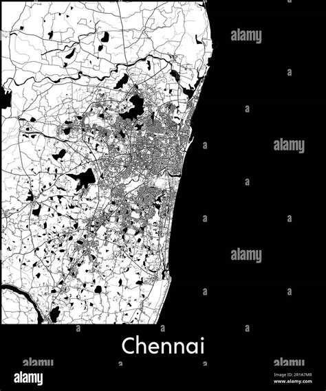 City Map Asia India Chennai Vector Illustration Stock Vector Image